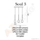 Lampa SOUL 3 pendant LP 5114-3BK black iron/glass Azzardo